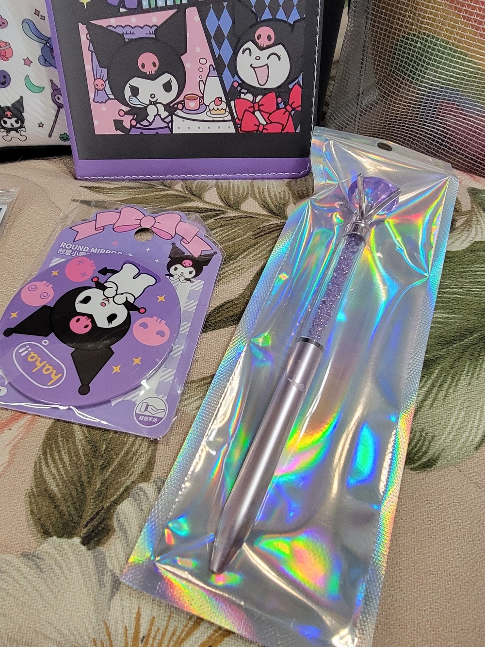 822- Sanrio Kuromi Purple Quilted Tote Bag Set - Picture 8 of 16